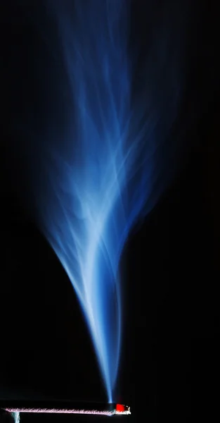 Blauwe rook met smeulende stok — Stockfoto