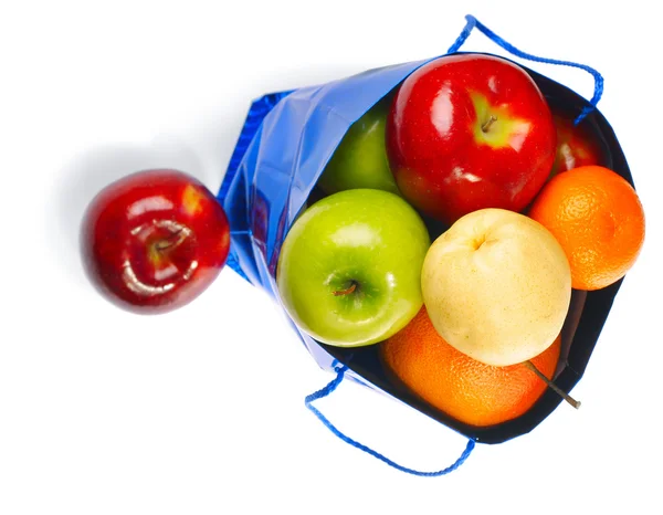 Bag with fruits — Stock Photo, Image