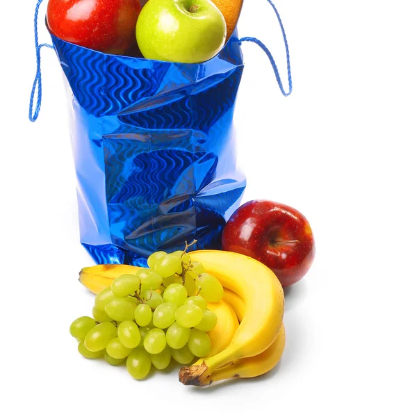 Meyveler ile çanta — Stok fotoğraf