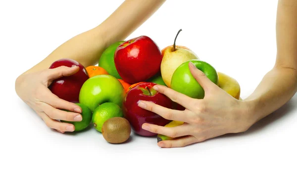 Reife Früchte und Hand — Stockfoto