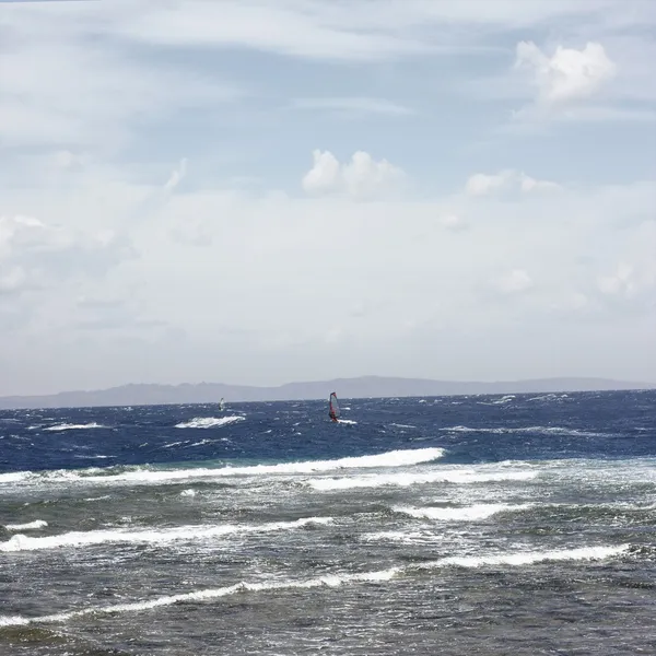 Winsurfers на поверхні моря — стокове фото
