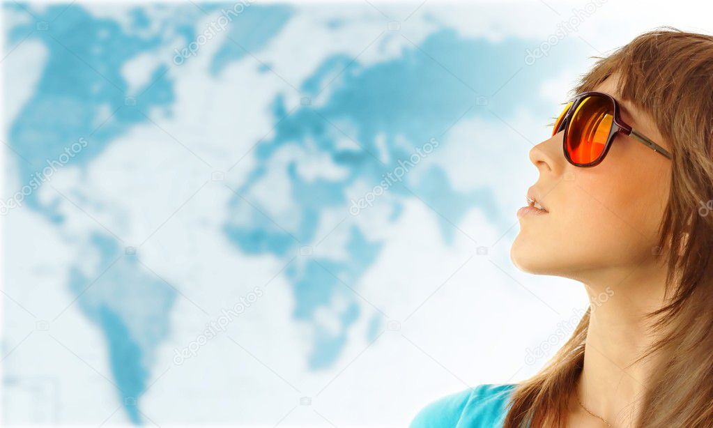 Girl and map