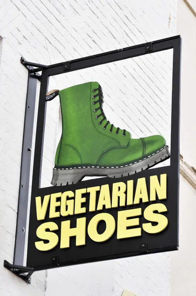 Signo de zapatos vegetarianos — Foto de Stock