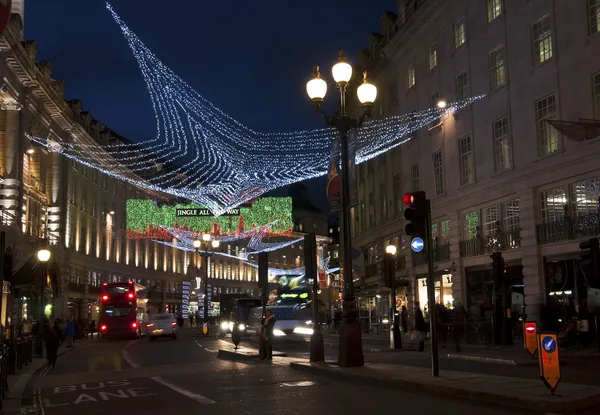 Karácsonyi díszek, a regent street, london — Stock Fotó