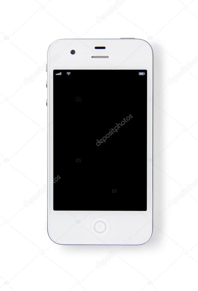 A white smartphone