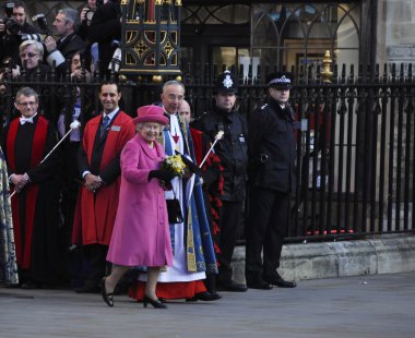 Kraliçe elizabeth II işaretleri commonwealth gün westminster Abbey'de