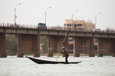 Bozo fisherman in Bamako, Mali clipart