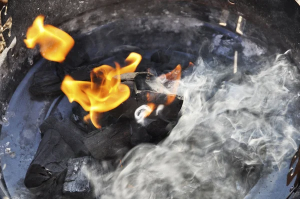 Charcoal burning — Stock Photo, Image