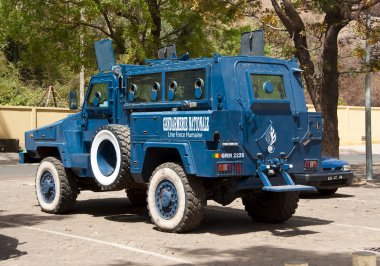 Armored police car in Bamako clipart