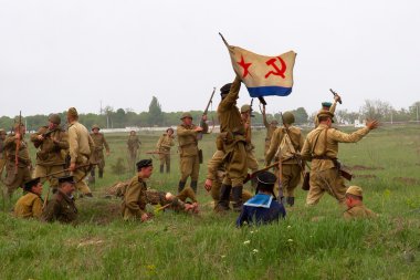 Odessa, Ukrayna - 6 Mayıs: Üyeler askeri tarihinin