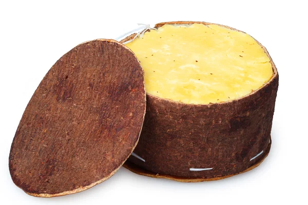 Balení sýra udělal?? z březové kůry — Stock fotografie