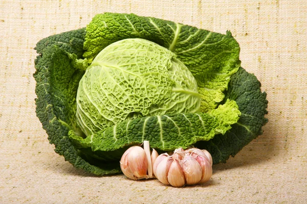 Λάχανο και το σκόρδο — Φωτογραφία Αρχείου