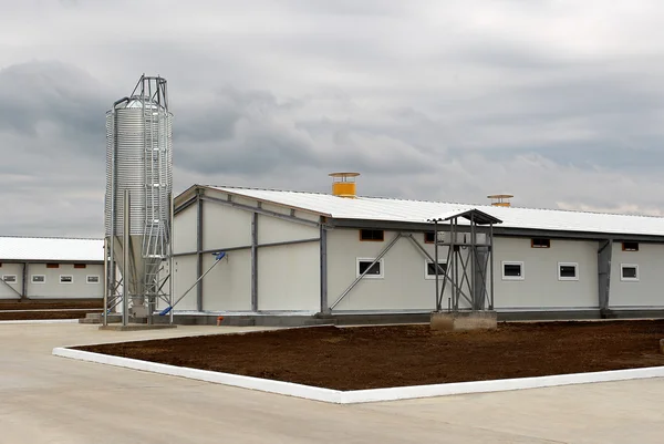 stock image Technical room for the pigs on a cloudy day