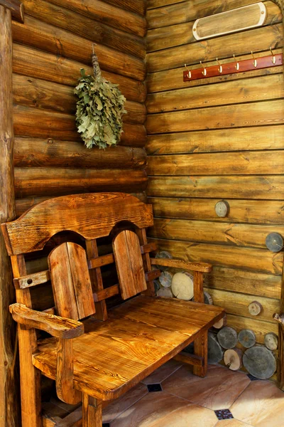 stock image The interior of the sauna in a retro style