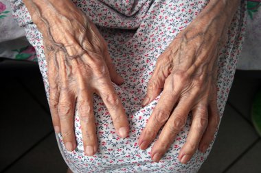 Hands of the old woman clipart