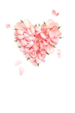 Heart from the most gentle rose-petals clipart