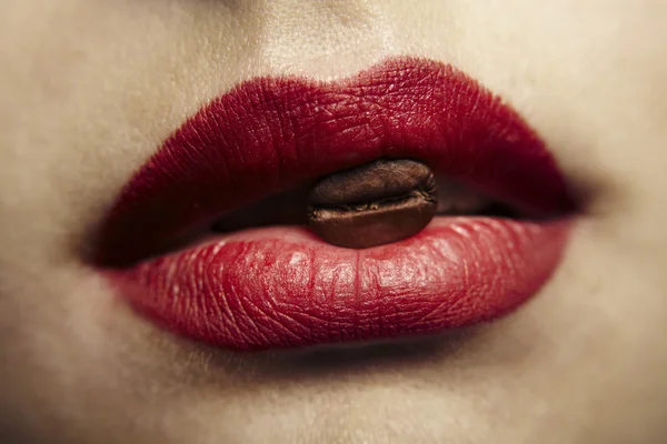 Lips coffee lipstick — Stock Photo, Image