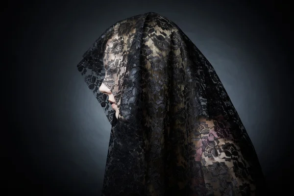 stock image The mysterious stranger under a veil