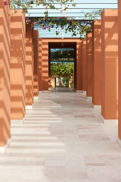 Korridoren av bågar i en trädgård — Stockfoto
