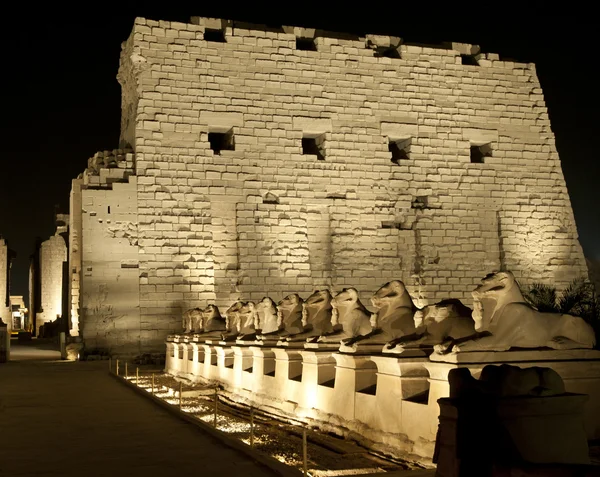 Luksor Karnak tapınağında gece — Stok fotoğraf