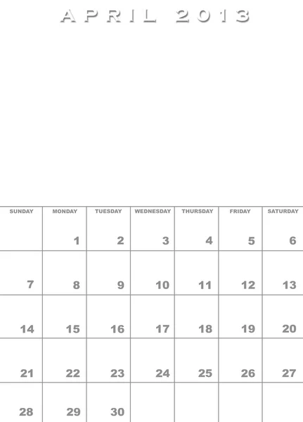 Modelo de calendário de abril de 2013 — Fotografia de Stock