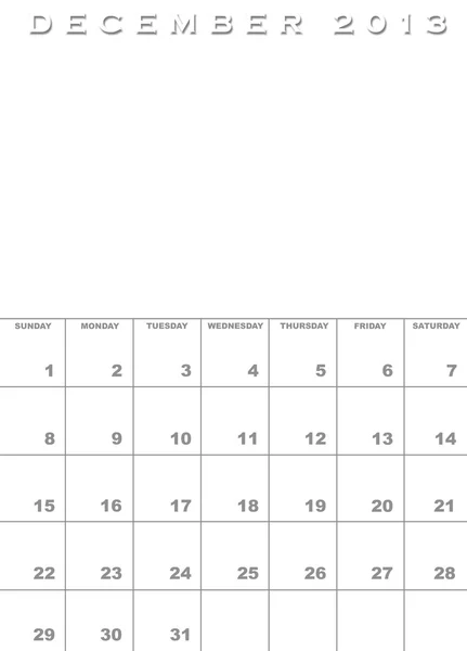 December 2013 calendar template — Stock Photo, Image