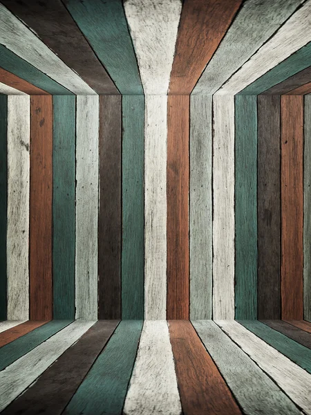 Blauton alte Holz Wanddecke und Fußboden — Stockfoto