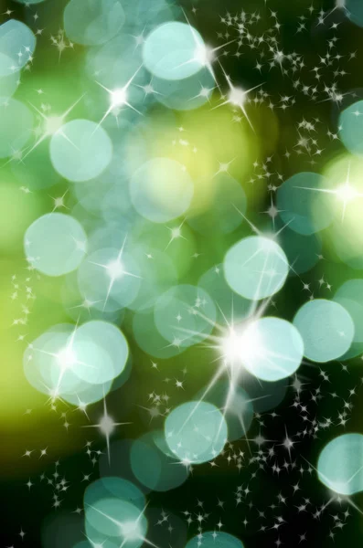 Astratto di stella lucente e luce rotonda verde — Foto Stock
