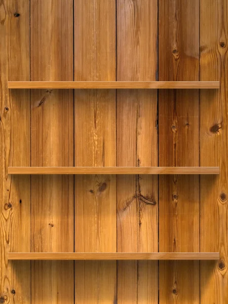 Empty three wood shelf — Stock Photo, Image