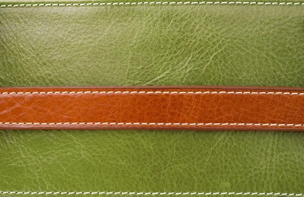Textuur van brown op groene leer — Stockfoto