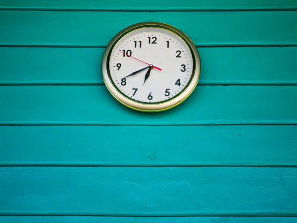 White clock on Green wall — Stock Photo, Image