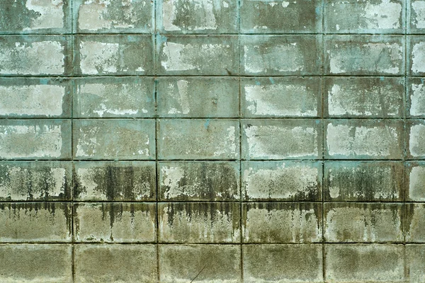 Textuer van oude groene grunge blok muur — Stockfoto