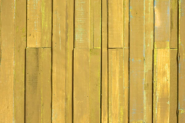 Yellow color paint plank wall — Stock Photo, Image