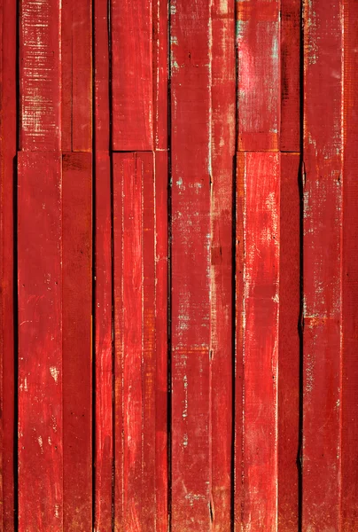 Konsistens av röd färg måla plank vertikala — Stockfoto