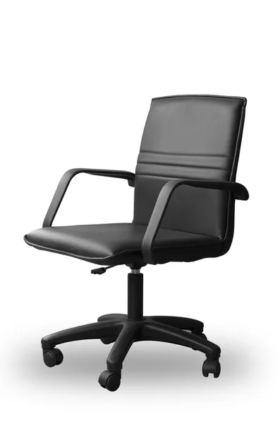 Black leather office chair — Stock Photo, Image