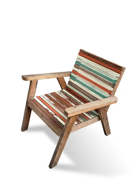 Oude kleur hout arm stoel — Stockfoto