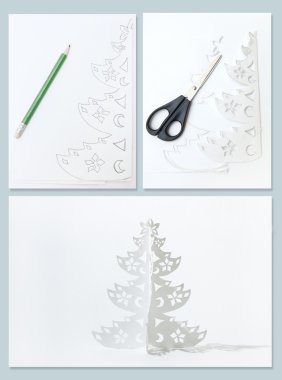 How to Make Christmas tree from office paper clipart