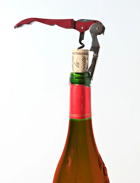 红色螺旋开瓶器 — 图库照片