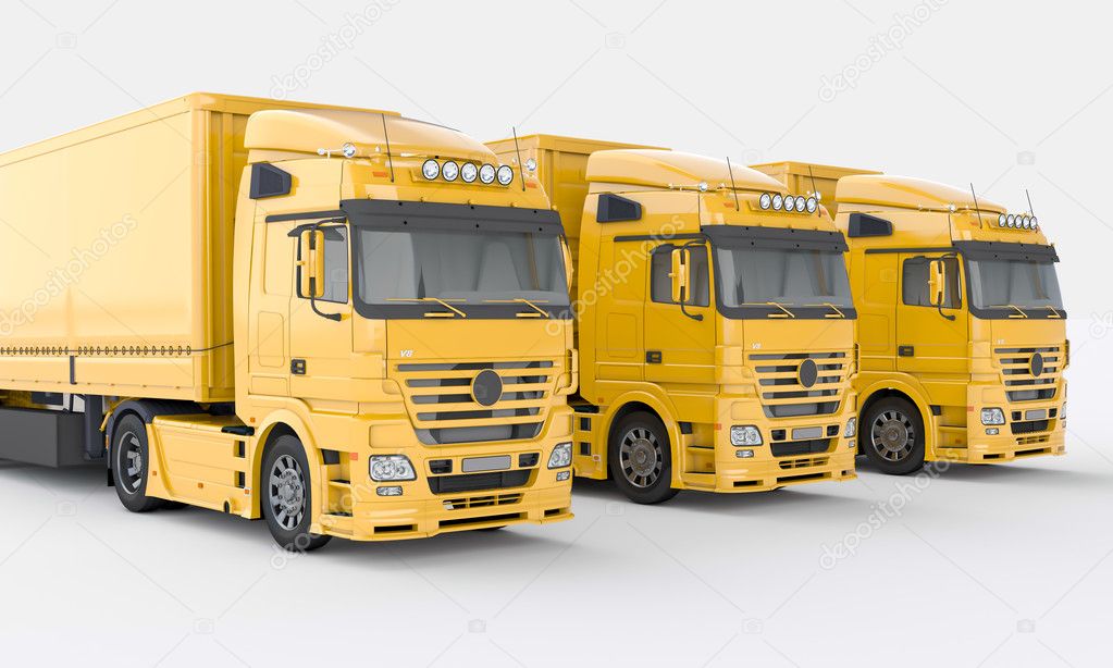 Trucks on a light background