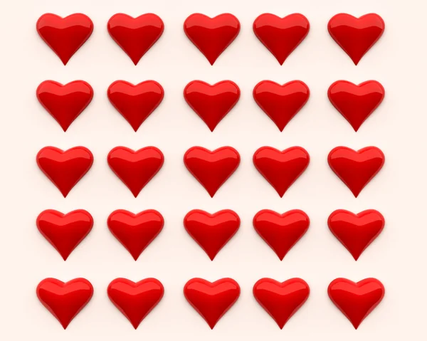 Glänsande hjärtan — Stockfoto