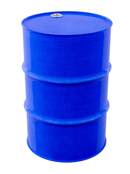 Blue metal barrel — Stock Photo, Image