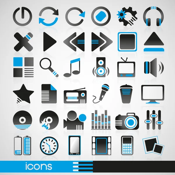Icônes bleues — Image vectorielle