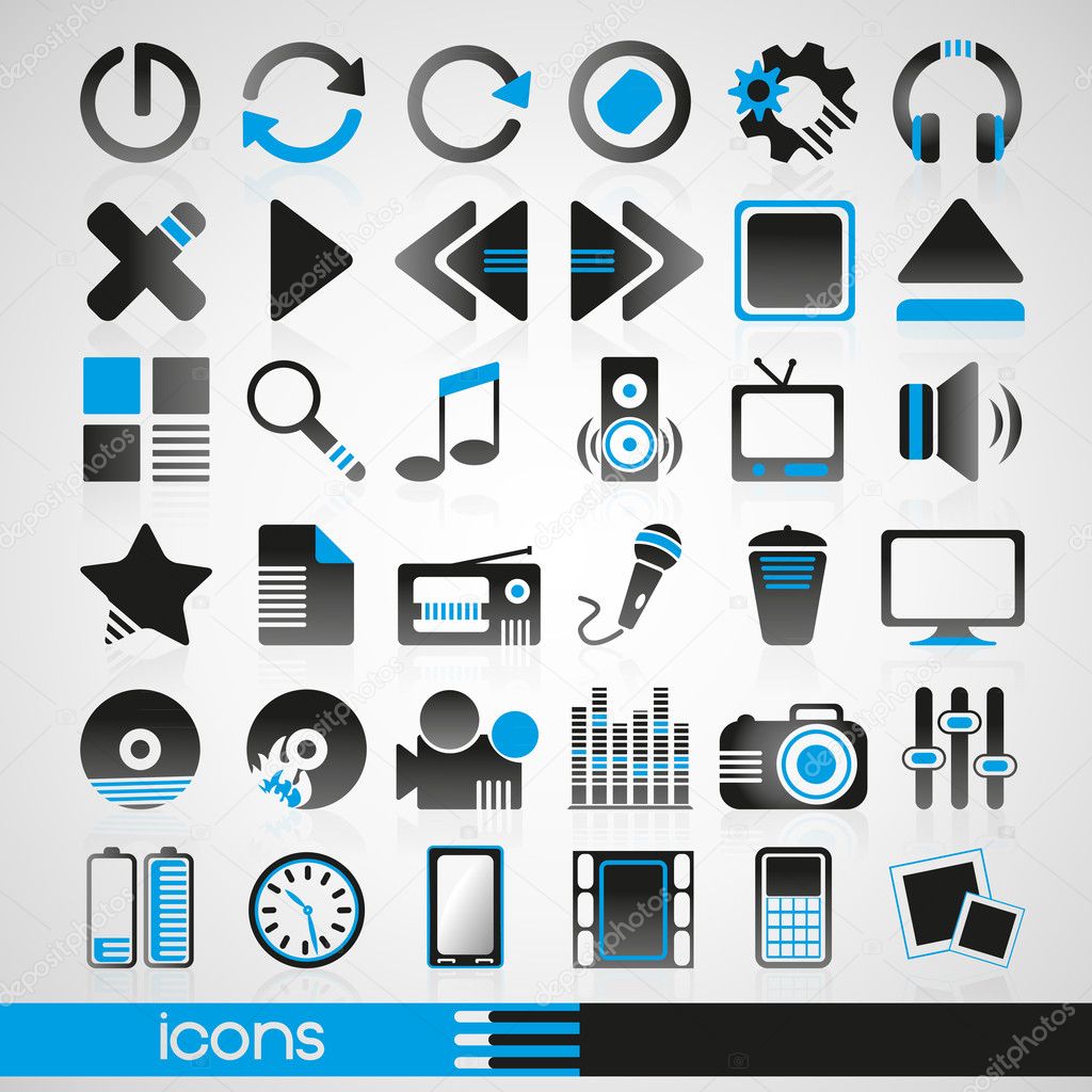 Blue icons