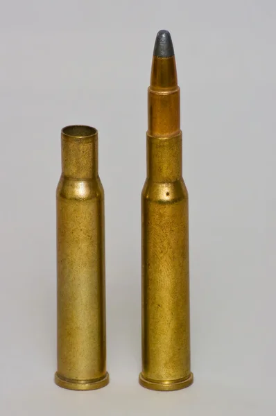 Hunting rifle cartridges. — Stock Photo, Image