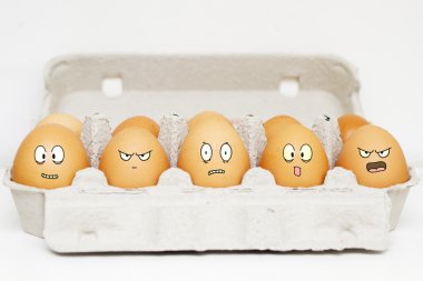 Happy and angry eggs clipart