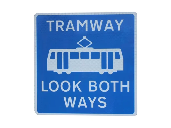 Tram Warning Sign. — Stock Photo, Image