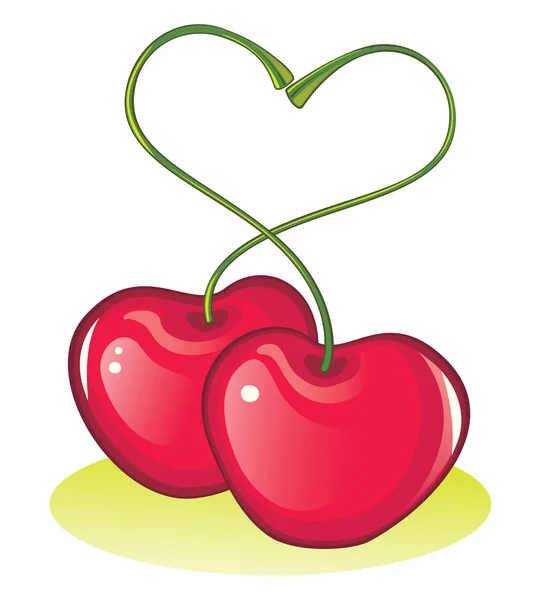 stock vector Love cherries