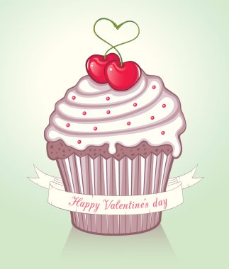 Valentine cupcake clipart