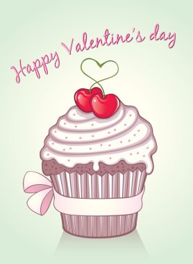 Valentine cupcake clipart