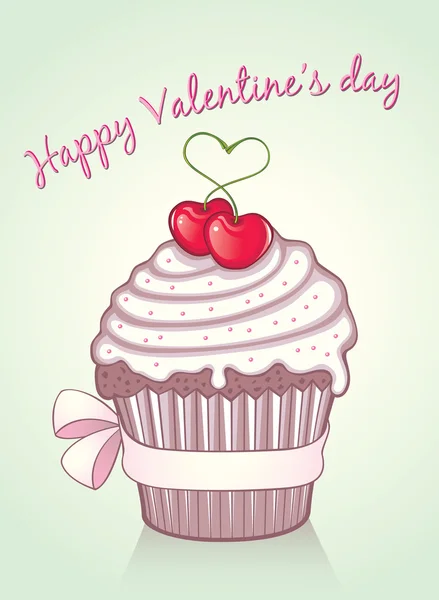 Valentine cupcake — vektorikuva